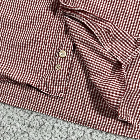 Ermenegildo Zegna Shirt Men XL Red Button Long Sleeve Made Italy Soft - Picture 7 of 15